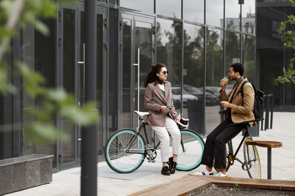 jeunes adultes en vélo